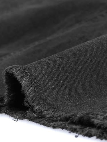 Allegra K Denim Skirt for Women's Casual Distressed Knee Length Jeans Skirts4