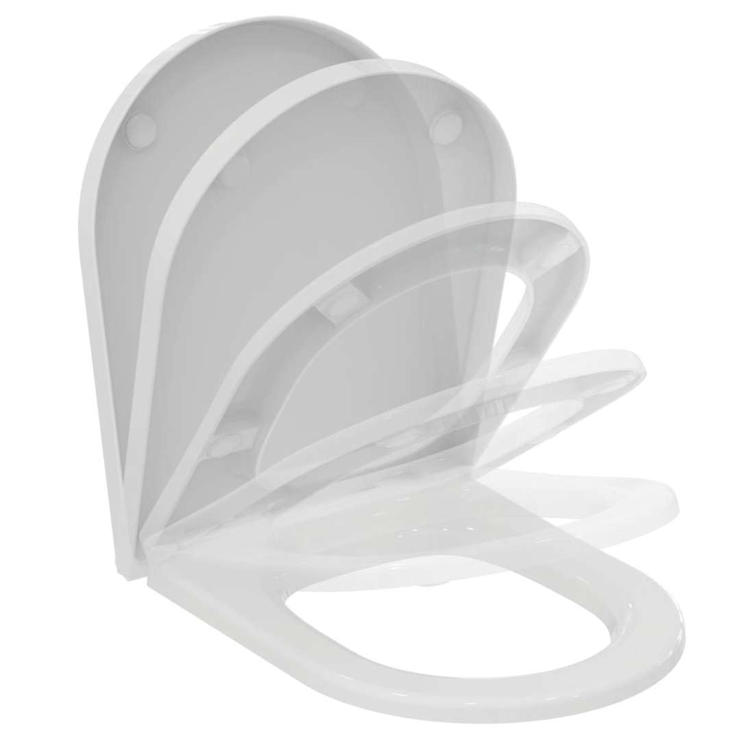 Ideal Standard Blend Curve sedile WC SoftClose avvolgente – Bianco (Alpin) | Sedile per WC rimovibile con chiusura automatica (SoftClose) e robuste cerniere in acciaio inossidabile, T376001