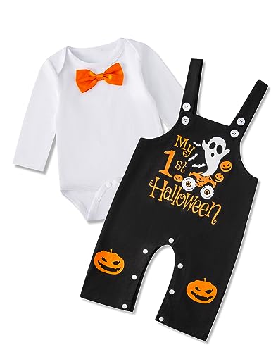 Image of 3PCS Baby Boys' Mama is My Boo Outfit Set Halloween Ghost Costume Pants Set