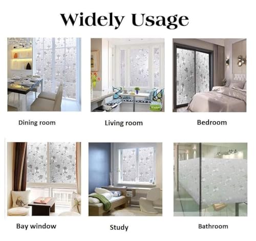 Image of WOO Home Frosted Glass Window Film & Stickers (18 X 48 INCH) Privacy Window Cover for Home & Office - Easy Apply, UV Protection, Removable Decorative Film (Frosted Design Film | 1.5 X 4 SQFT)