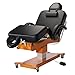 30'' Maxking Deluxe 4 Section Master Massage Elctric Lift Spa Salon Stationary Table-Pedestal Flat Beauty Bed Black