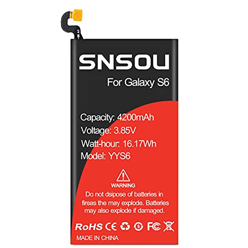 Snronew Galaxy S6 Battery, [Upgraded] 4200Mah Eb-Bg920Abe Replacement Battery For Samsung Galaxy S6 Sm-G920 G920V G920T G920A G920P G920I G920F S906L With Repair Replacement Kit Tools thumb #4