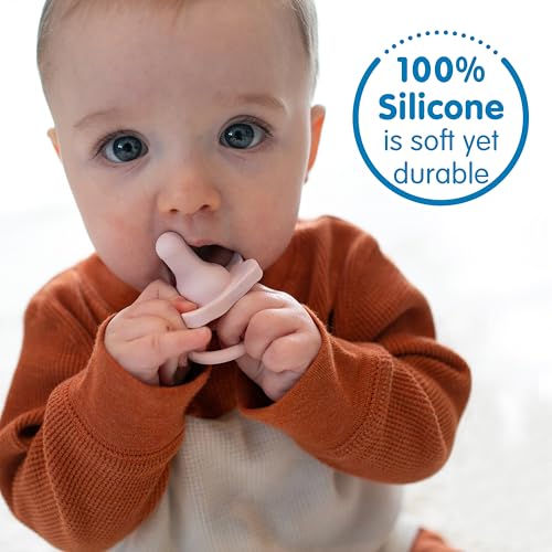 dr browns happypaci 100 silicone pacifier 0-6m bpa free white pink light pink 3-pack