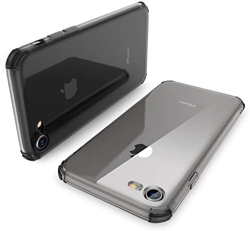 THREEBEES iPhone 8 Case, iPhone 7 Case, Soft TPU Slim Fit Phone Cover, Thin Protective Case for iPhone 7 (2016) / iPhone 8 (2017), Translucent Black