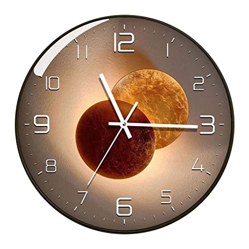 Image of Wall Clock 12 inch Silent Quartz Decorative Wall Clock Non-Ticking Classic Digital Clock Battery Operated Round Easy to Read Handheld Complete Home /Kitchen /Bedroom (419)