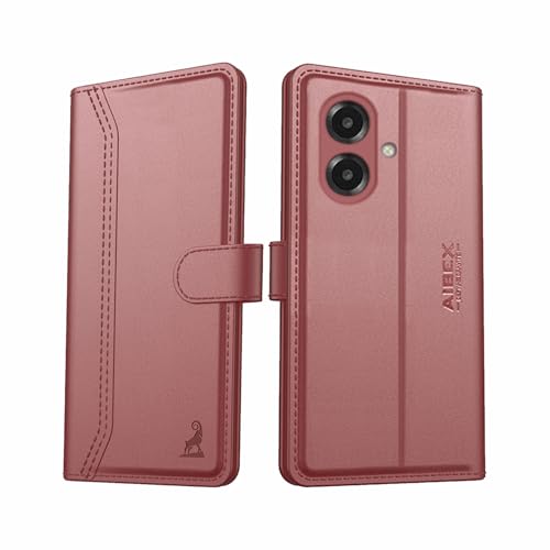 Image of AIBEX Compatible for Samsung A07 4G / Samsung M07 4G / Samsung F07 4G Flip Cover Leather Finish | Inside TPU with Card Pockets | Wallet Stand | Complete Protection Flip Case Brown
