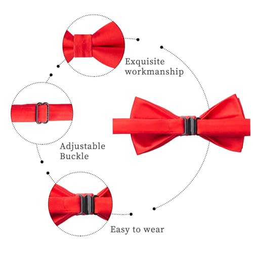 Image of HISDERN Bow Ties for Boys Pre Tied Toddler Bow Tie Adjustable Kids Bowties Clip On Fun Patterned Bowties for Wedding Party