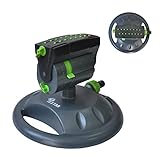 YESTAR Mini-Auto-Gartensprinkler, oszillierender Rasensprinkler auf gewichteter Schlittenbasis, mit 16 Düsen, vollständig einstellbare Bedienelemente für Breite, Länge und Wasserfluss zum Bewässern