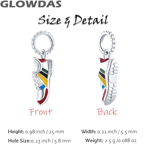 Colourful Enamel Sneaker Pendant Charms, fit Pandora Sport Bracelet, 925 Sterling Silver Dangle Running Track Shoes Beads, Gift for Athletes/Runners/Marathon Enthusiast2