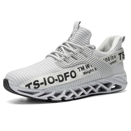 Image of TSIODFO Running Shoes for Men Sneakers Size 13 Light Grey Athletic Gym Shoes Walking Trainers Man Slip on mesh Tennis Workout Fashion Jogging Sneakers