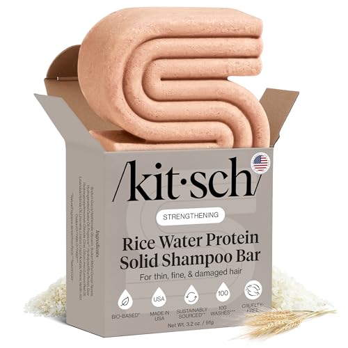 Image of Kitsch Rice Water Shampoo Bar for Hair Growth – Strengthening Hair Shampoo for Men and Women – Reduce Breakage, Boosts Shine – Paraben, Silicone & Sulfate-Free, Vegan Hair Care - 3.2 oz