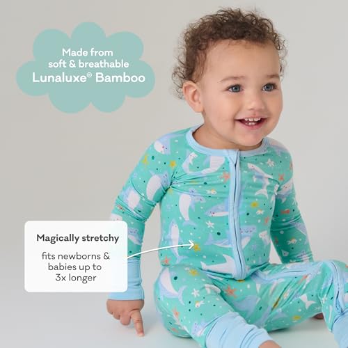 Image of Little Sleepies Pajamas for Baby Boys & Girls, Viscose from Bamboo Baby Pajamas, Sleepers, 2-Way Zipper PJs