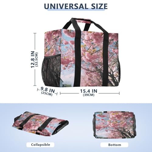 Nander Beautiful Cherry Blossoms Foldable Tote Bag Waterproof Sandproof Women Beach Bag Handbag Gym Bag Travel Shopping Bag2