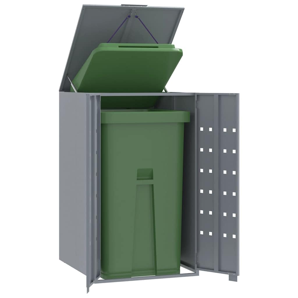 Genérico Cobertizo de contenedor de Basura Acero Gris 69x79x117 cm,Casa y jardín,Productos del hogar,Accesorios para contenedores de residuos,Soportes para contenedores de residuos-4008428