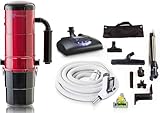 Prolux CV12000 Red Central Vacuum Cleaner Unit System with Prolux Electric Hose Power Nozzle Kit 25 Year Warranty and HEPA Filtation System