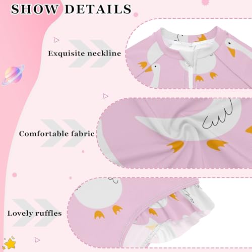 susiyo Spring Goose Girls Long Sleeve One Piece Swimsuits Rash Guard Bathing Suit UPF 50+ Zipper Girl Swimwear4