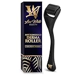 Derma Roller 0.5mm for Skin, Hair & Beard – Women and Men Titanium Microneedling Roller for Face & Scalp, Safe & Easy to Use