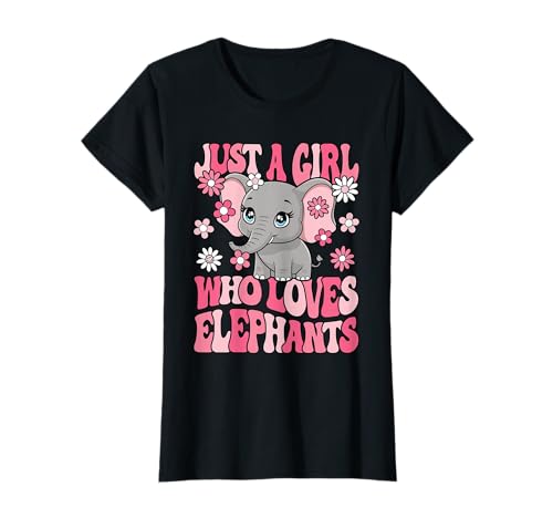Just A Girl Who Loves Elephants Groovy Elephant Girls Kids T-Shirt