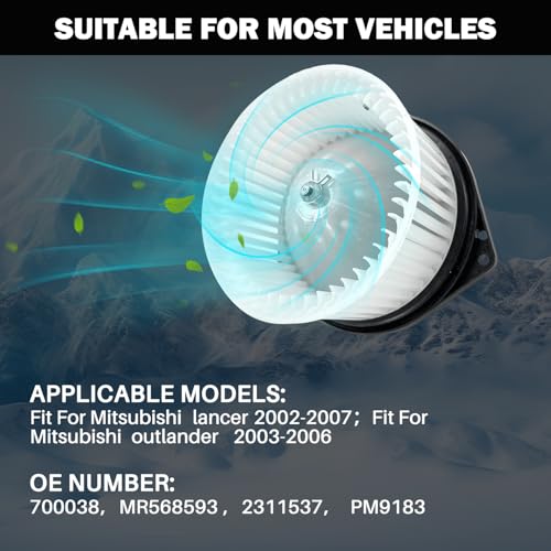 Image of 700038 AC Heater Blower Motor Fan Assembly Fit for Mitsubishi Lancer 2002-2007, Outlander 2003-2006 MR568593