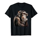 Chimpancé pensante - Lindos amantes de los animales mono Camiseta