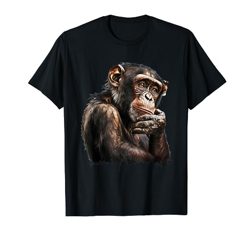 Chimpancé pensante - Lindos amantes de los animales mono Camiseta
