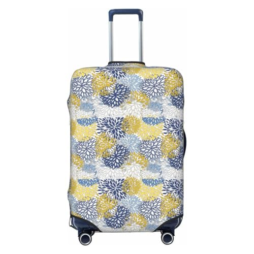Housse de protection extensible pour valise noire imprimé fleurs L