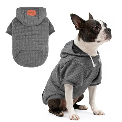 Image of BEAUTYZOO Dog Hoodies Sweater for Medium Dogs, Waffle‑Like Laminated Coat