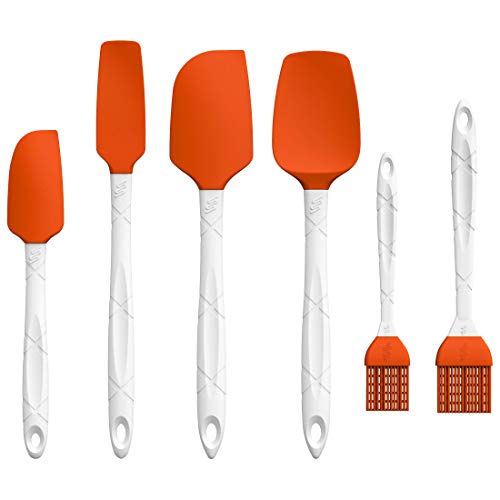 M KITCHEN WORLD Silicone Spatula Set and Silicone Pastry/Basting Brushes Bundle