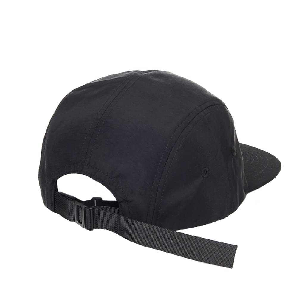 Berretto da Uomo 5 Pannello Unisex Colori Solidi Piatti Brim Nylon Quick Dry Baseball Gorros Women Outdoor Impermeabile Hip Hop Hat(C)
