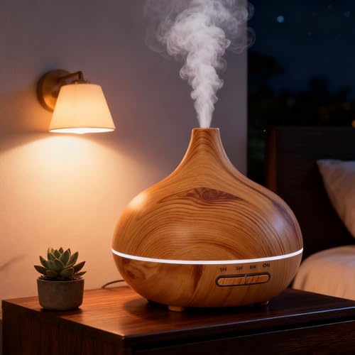 HURRISE Difusor Aromático Eléctrico 550ml con Control Remoto