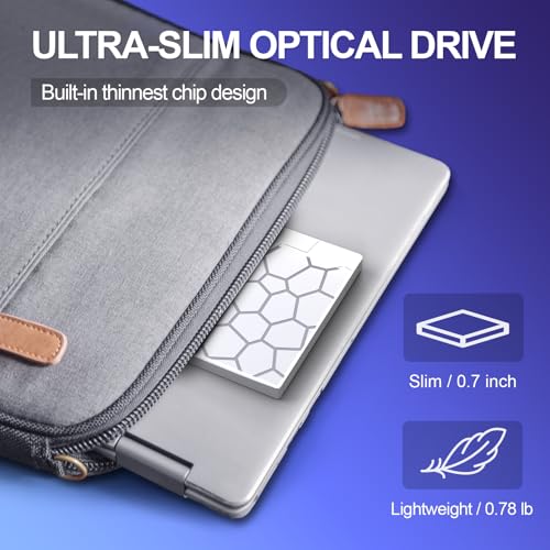 Image of External CD /D1VD Drive for Laptop, DVD Player for Laptop, 8 in 1 USB 3.0 Ultra-Slim Portable (Silver)