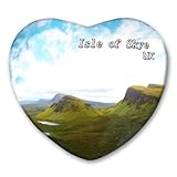 Imán para nevera de la Isla de Skye del Reino Unido, pegatinas decorativas de cristal en forma de corazón