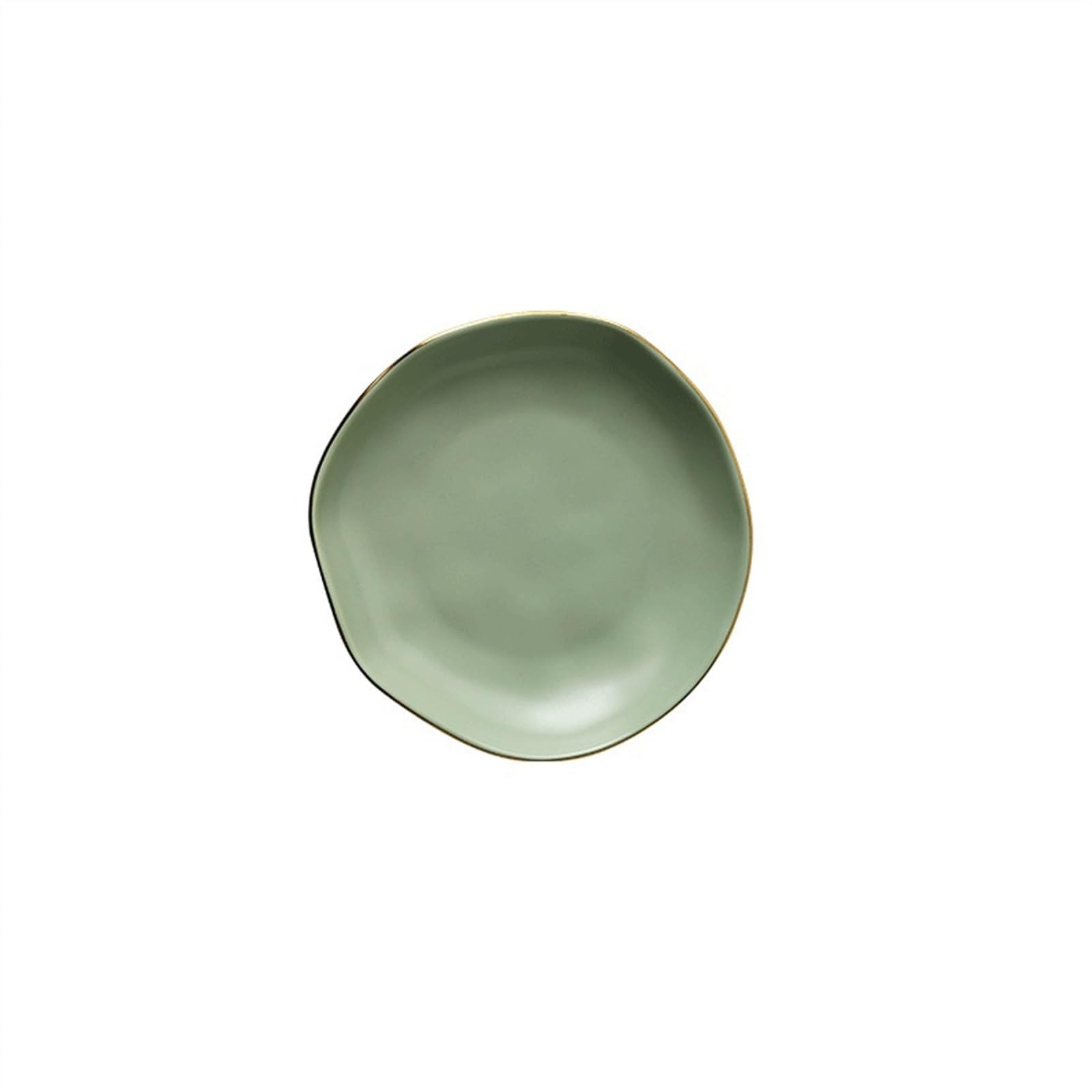 HPTHLY Plate Plates Porcelain Tableware Ceramic Plates Dinner Plates Fruit Plates Bread Plates Decorative Plates Food Plates Flat Plates Pottery Irregular Plates Tableware Dessert Plate (Green S)