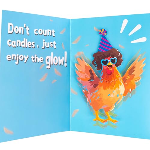 mountova Dancing Chicken Birthday Card, Funny Birthday Card for Men Women Kids, Music & Shaking Body Motion Greeting Card with Envelope, Unique Hilarious Birthday Gift, 5.9 Inch x 8.4 Inch