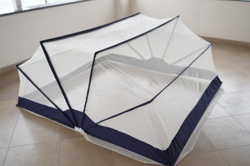 Image of Happy Penguin Foldable Mosquito Net for Diwan Bed (2.5 x 6 Ft) | Pop-Up Single Bed Machardani | Machar Net for Bed | Anti Mosquito Net Kids & Adults | Install Diwan Size Bed
