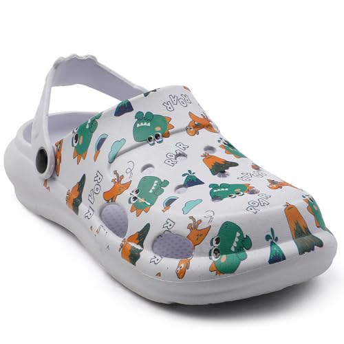 Image of Liberty Lucy&Luke ALEX-K2E Kids Clogs for Boys & Girls | Lightweight Slip-On Clogs - Beige & White | Durable & Soft EVA Sole | Comfortable & Breathable Sandals for Walking, Beach & Every Day Wear