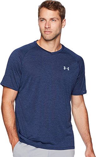 Image of Under Armour Men's Tech 2.0 V-Neck Short Sleeve T-Shirt, Academy (408)/Steel, Large