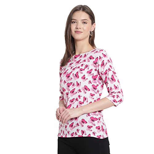 Image of Holy libas Women's Crepe Regular Fit Top, Printed Black Straight, Casual Wear Short Kurti, Stylish Tunic Tops for Women