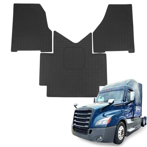 Floor Mats fit for Freightliner Cascadia 2018-2026 | Heavy Duty All-Weather Truck Floor Liners | Durable Rubber Cargo Mats | for Freightliner Cascadia Interior Accessories | 3-PCS Set