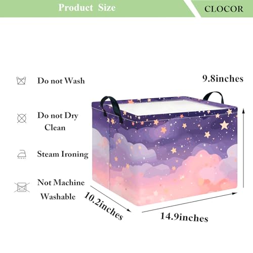 Image of CLOCOR Rectangular Storage Bin,Waterproof Books Box,Gift Basket(Pink Sky)