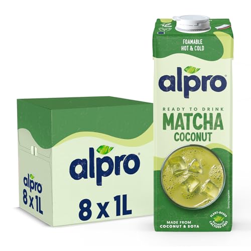 Alpro Bebida Vegetal de Matcha Coco - Pack de 8 x 1L