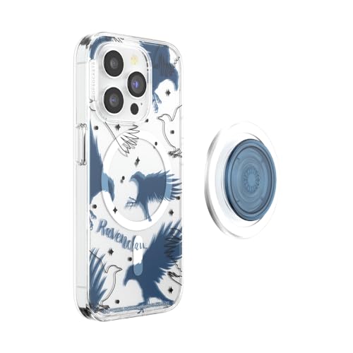 Image of PopSockets iPhone 15 Pro Case with Round Phone Grip Compatible with MagSafe, Phone Case for iPhone 15 Pro, Wireless Charging Compatible - Harry Potter - Ravenclaw