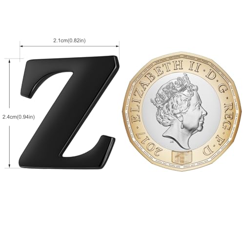 Image of HONEY BEAR Initial Alphabet Letter Lapel Pins Collar Badge Brooches for Mens /Womens Shirt Dress Decoration Black