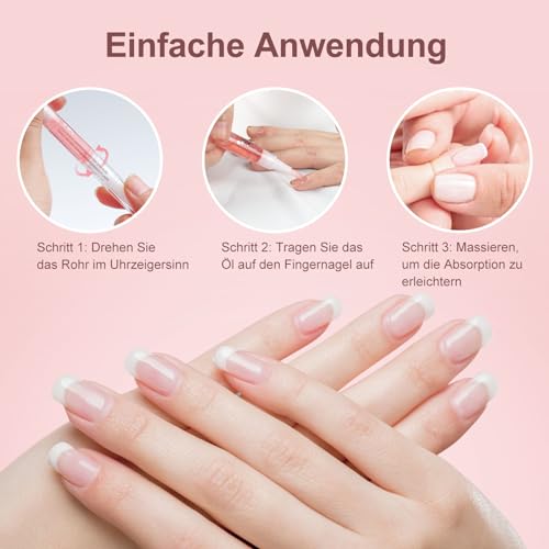 Nagelöl Stift, AISEELY Cuticle Oil Nagelhautöl für Nägel, 8 Stück Nagelpflegestift Nagelhaut-Öl-Stift mit Vitaminen, Nagelpflege Nagellack, für die Reparatur von Rissigen und Trockenen Nägeln