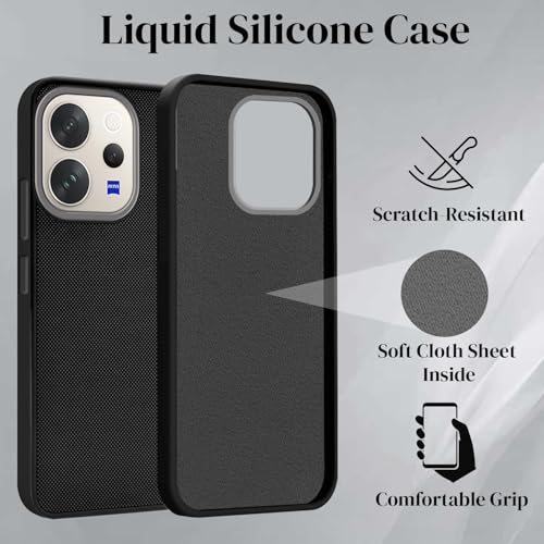 Image of Jkobi Rubberised Back Cover Case for Vivo V70 | Vivo V70 Elite 5G (Textured Grip Design | Micro-Fiber Cloth Inside | Slim and Light Weight | Soft Touch and Feel)