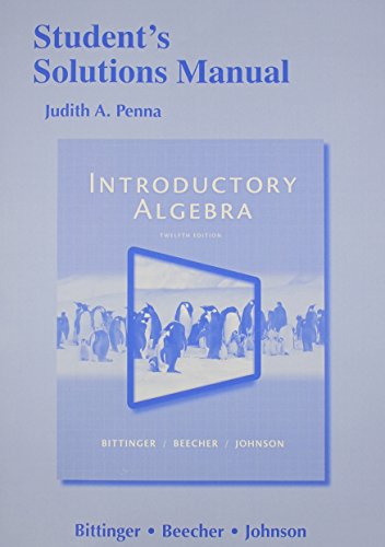 Student's Solutions Manual for Introductory Alg... 0321922999 Book Cover