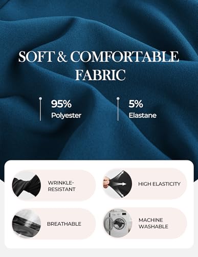 Image of GRACE KARIN Work Dresses for Women 2026,Midi Business Dress,3 /4 Sleeve Classy Fit and Flare Dress with Pocket