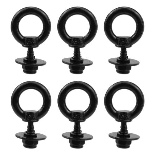 Image of Antrader Lifting Shoulder Eye Bolts,M4 Lifting Ring Threaded Eyebolts,Black | Stainless Steel Eye Bolt with Lock Nuts,Lock Washers,Flat Washers,6Sets