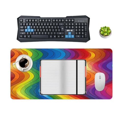 Desk Pad Protector 24x12 Inch Extended Rainbow Mouse Mat miniatura 4