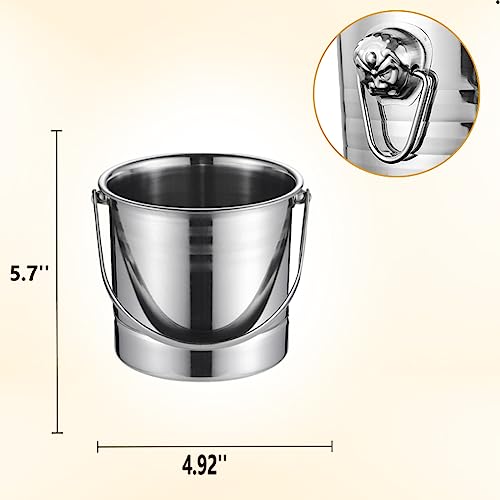 Fenteer Champagne Beverage Bucket, Ice Chilling, Coolers, Stainless Steel Versatile Beer Beverage Tub, Ice Cube Container For Beach, Bar Party Bbq, With Strainer #TOP1